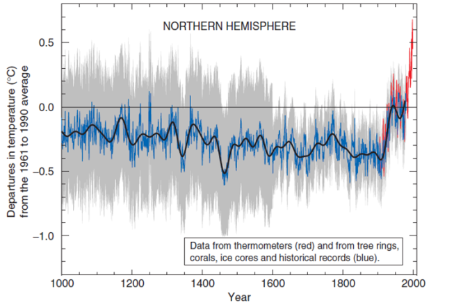 Proxy Temperatures, IPCC 2001 