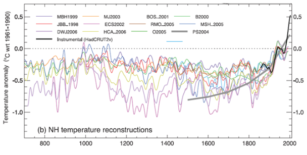 Proxy Temperatures, IPCC 2007 