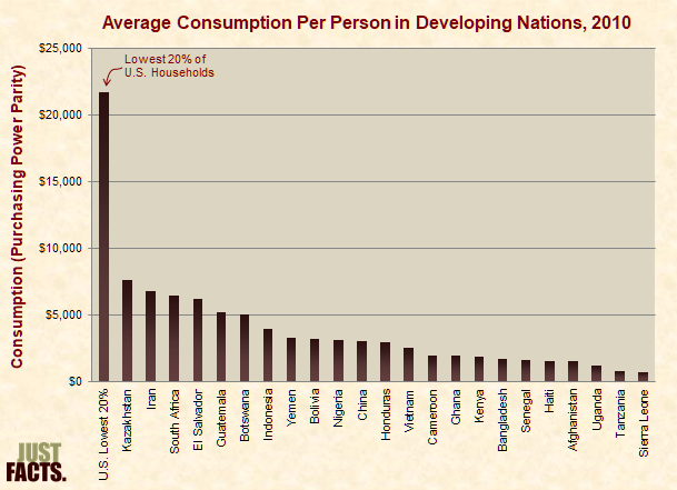 Average Consumption Per Person in Developing Nations, 2010 